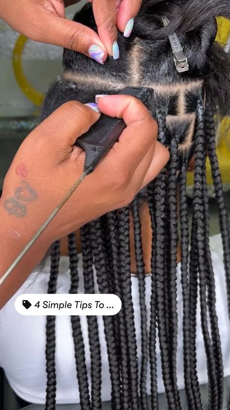 Voice Of Hair, Parting Hair, Cute Box Braids, Braiding Your Own Hair, Big Box Braids, Big Box Braids Hairstyles, African Hair Braiding Styles, Box Braids Hairstyles For Black Women, Braided Cornrow Hairstyles