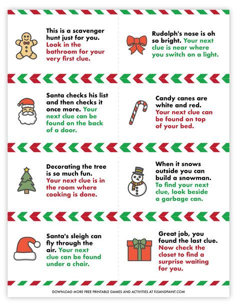 christmas scavenger hunt Christmas Classroom Treats, Treasure Hunt Clues, Scavenger Hunt Clues, Christmas Scavenger Hunt, Awesome Elf On The Shelf Ideas, Fun Christmas Games, Classroom Treats, Elf Fun, Kids Christmas Party