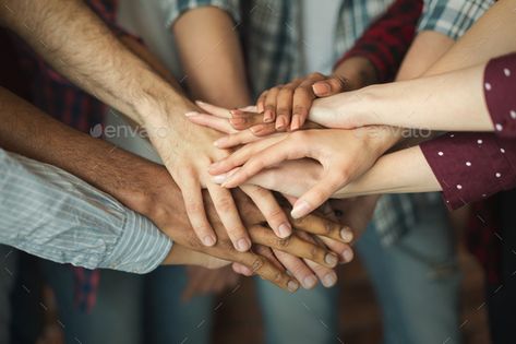 Group of friends holding hands together by Prostock-studio. Friendship and teamwork. Multiethnic company of friends stacked hands together, copy space#hands, #Prostock, #studio, #Group Friends Holding Hands, Friends Group Photo, Erin Brockovich, Friendship Photography, Ladies Club, Hand Photography, Uk History, All Jokes, Hand Photo