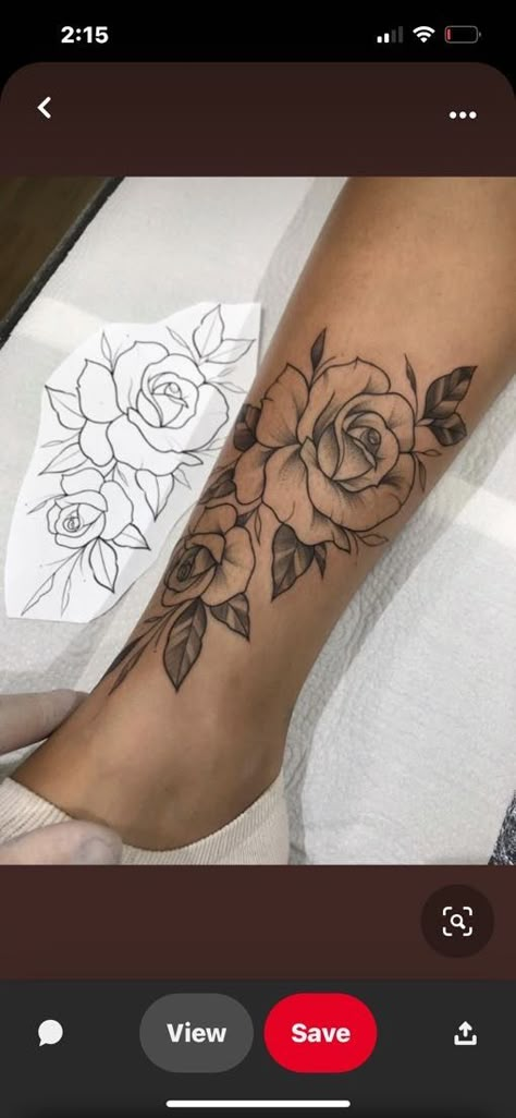 Small Roses Tattoo Women, Roses On Leg Tattoo, Ankle Tattoos For Women Flower, Rose Ankle Tattoos For Women, Rose Tattoo On Leg, Rose Tattoo Ankle, Rose Leg Tattoo, Butterflies Tattoo Ideas, Tattoo Ideas Butterflies