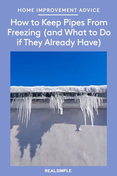 Frozen Water Pipes Home, Winter Preparation, Survival Knowledge, Home Safety Tips, Property Ideas, Happy Horse, Frozen Pipes, Frozen Water, Freezing Weather