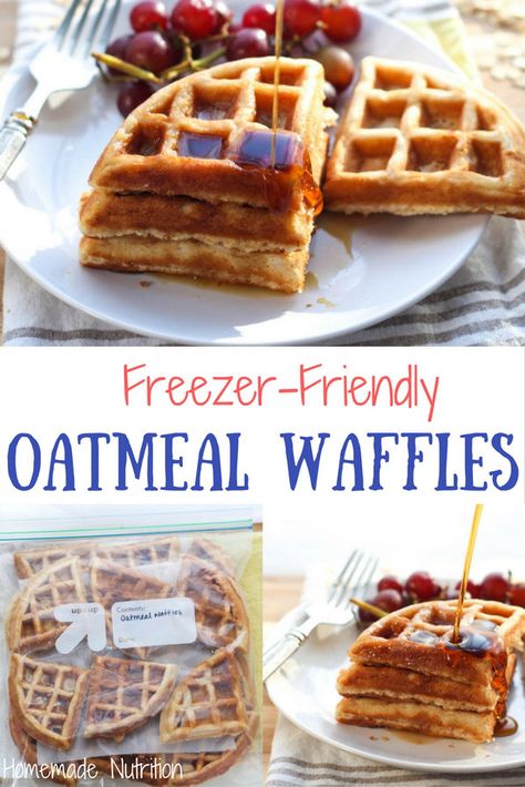 Freezer Waffle Recipe, Flavored Waffles, Waffles Oatmeal, Waffles Belgian, Kid Cooking, Homemade Waffle, Breakfast Paleo, Oatmeal Waffles, Kids Foods