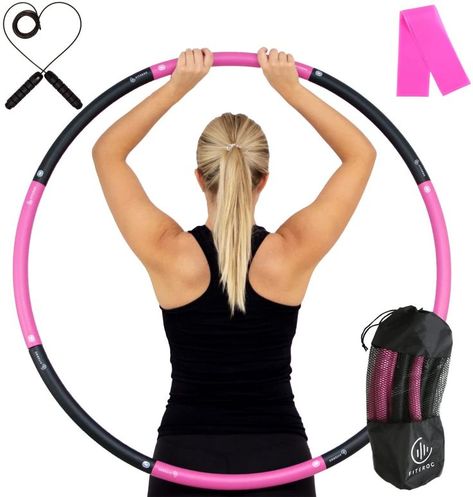 Great tools for home exercise. Jump rope is good for some cardio and a hula hoop is a fun way to trim your waist and burn some calories. 🤸‍♀️This set is also detachable and portable - so easy to store at home. Weighted Hula Hoop, Weighted Hula Hoops, Pink Sports, Hula Hoop, Cycling Workout, Core Muscles, Jump Rope, Women Helping Women, Weights Workout