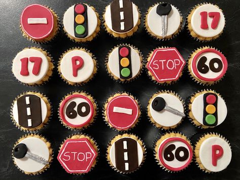 Driving themed cupcakes for my daughters 17th birthday License Party, Wake And Bake, Bday Cake, 17th Birthday, Themed Cupcakes, My Daughters, Cupcakes Decoration, Cake Ideas, Pretty Flowers