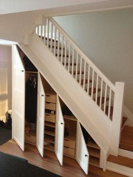 Toronto Kitchen Project - traditional - staircase - toronto - SAP Solutions Ltd Closet Under The Stairs, Understair Storage, Space Under Stairs, Closet Under Stairs, تحت الدرج, درج السلم, Traditional Staircase, Diy Staircase, Staircase Storage