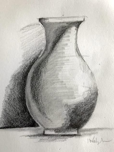 How to Draw a Vase: Still Life Basics – Improve Drawing Still Life Pencil Shading, Easy Still Life Drawing, Flower Vase Drawing, Still Life Sketch, Improve Drawings, Shading Drawing, Life Sketch, Pencil Shading, Object Drawing