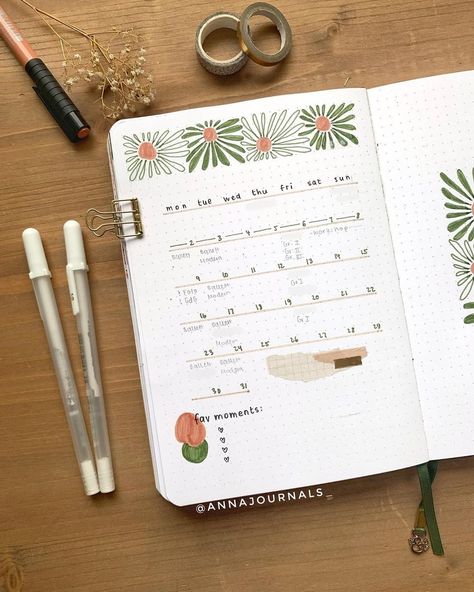 anna • bullet journal 🤍✨ (@annajournals_) • Instagram photos and videos Page Bullet Journal, Bullet Journal Monthly Spread, Bullet Journal Ideas Templates, Bullet Journal Aesthetic, Study Design, Bullet Journal Themes, Green Theme, Journal Themes, Journal Aesthetic