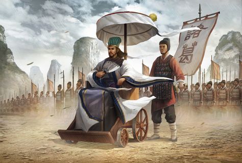 Zhuge Liang, Chancellor of the Kingdom of Shu, leading the army at Wuzang Plain during the War of the Three Kingdoms, China Ancient China Art, Zhuge Liang, Sun Bin, Chinese Warrior, The Han Dynasty, Three Kingdoms, Dynasty Warriors, Asian History, Chinese History