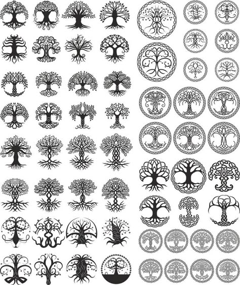 Celtic Tree Tattoos, Tree Tattoo Designs, Norse Tattoo, Tree Of Life Tattoo, Monster Illustration, Celtic Tree Of Life, Celtic Tattoos, Viking Symbols, Celtic Tree