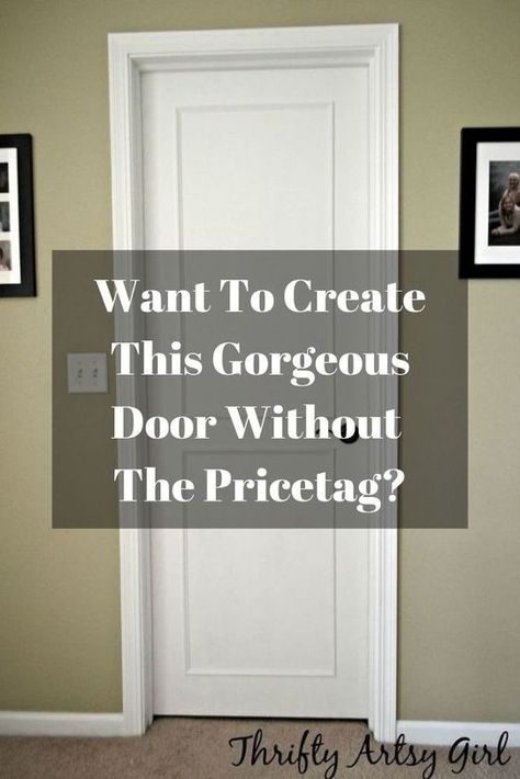 Take your boring old doors and give them a beautiful cutom made makeover on a budget. #diy #doors #doorsonabudget #trim #farmhouse #add Refinishing Old Doors, Paint Old Doors, Hollow Core Door Makeover, Door Paneling, Diy Panel Door, Accent Wall Entryway, Diy Doors, Stained Trim, Slab Doors