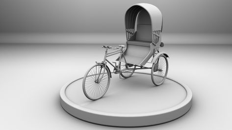 3D Cycle Rickshaw  Model, ChAndu Cool on ArtStation at https://www.artstation.com/artwork/RYmVPE Cycle Rickshaw, Old Cycle, 3d Inspiration, 3d Props, Vintage Cycles, Cycling, Layout, Quick Saves