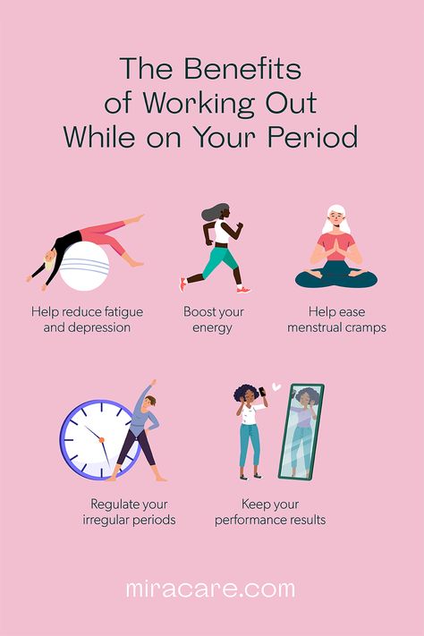 Working out might be the last thing you feel like doing when your monthly period arrives — but keeping up with your workouts might just help you feel better during your period, from alleviating the symptoms of a heavy period or period cramps. Keep reading to discover the benefits and the best period exercises. #periodcramps #menstration #periods Workout During Period, Period Workout, Benefits Of Working Out, Period Cramp Relief, Healthy Period, Period Pain Relief, Heavy Periods, Period Kit, Period Hacks