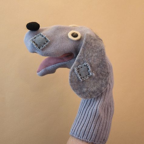 Dog Sock Puppet, Dog Puppet, Puppet Costume, Custom Puppets, Sock Puppet, Glove Puppets, Puppets Diy, Silly Puppets, Sock Puppets