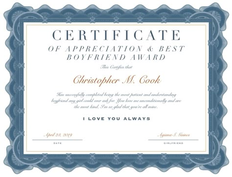 Small Appreciation Gifts For Boyfriend, Sertifikat Best Boyfriend, Best Boyfriend Award Certificate, Best Bf Award, Relationship Application, Best Boyfriend Certificate, Boyfriend Certificate, Best Boyfriend Award, Binder Covers Aesthetic