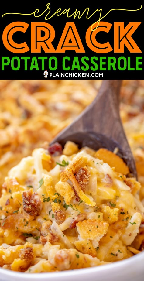 Potatoes Loaded, Creamy Potatoes, Shredded Potatoes, Queso Cheddar, Potatoe Casserole Recipes, Cream Butter, Potato Sides, Creamy Potato, Bacon Ranch