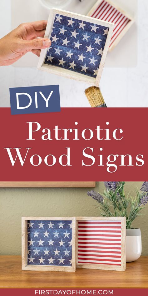 Diy Memorial Day Crafts, July 4 Decor, Easy 4th Of July Crafts, Patriotic Signs, 4th Of July Signs, 4th Of July Diy Decor, Dollar Tree 4th Of July Decor, Forth Of July Crafts, Patriotic Wood Signs