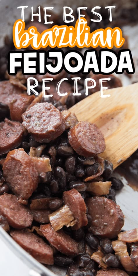 Brazilian Feijoada, Feijoada Recipe, Recipes Using Cream Cheese, Black Bean Stew, Rice And Beans Recipe, Brazilian Dishes, Beans And Sausage, South American Recipes, Black Bean Recipes