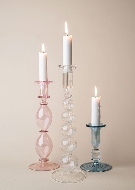 Ny Loft, Anna Nina, Candle Sticks, Pretty Decor, Glass Candlesticks, Dream House Decor, Glass Candle Holders, Interior Inspo, New Room