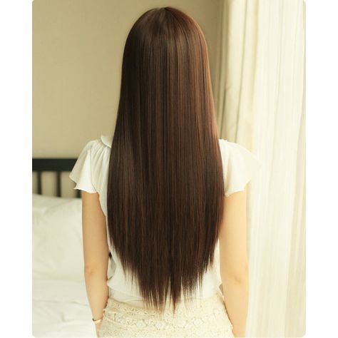 Light Brown(Model)/Natural Black/Dark Brown/Flaxen,Full... ($40) ❤ liked on Polyvore featuring beauty products, haircare, hair styling tools and hair Rebonded Long Hair, Rebonded Hair With Bangs, Female Wigs, Rebonded Hair, Easy Party Hairstyles, Long Hair Black, Full Bangs, Classic Girl, Blonde Hair Looks