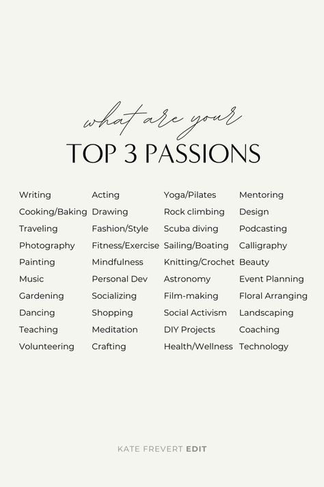 personal development top three passions Job Inspiration, Find My Passion, Writing Therapy, Personal Improvement, Get My Life Together, Journal Writing Prompts, Confidence Tips, Your Values, Mental And Emotional Health