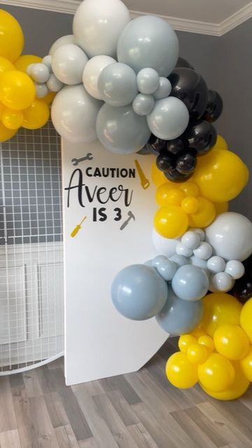 Construction Balloon Garland, Construction Theme Birthday Party, Construction Theme Party, Colorful Birthday Party, Party Themes For Boys, Construction Birthday Parties, Birthday Themes For Boys, Construction Theme, Construction Party