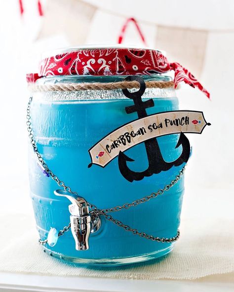 Pirate Punch, Pirate Drinks, Modern Pirate, Pirate Party Food, Beverage Station Party, 4de Verjaardag, Pirate Themed Birthday Party, Pirates Party, Pirate Baby