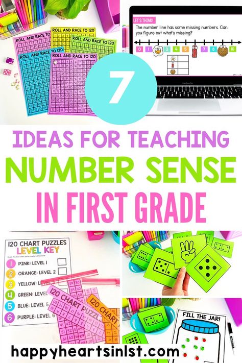 Number Sense First Grade Activities Lessons worksheets and ideas for the beginning of the year Guided Math and Math Centers Guided Math Rotations, Math Anchor Chart, Number Sense Worksheets, 120 Chart, Number Sense Activities, Math Rotations, Number Lines, School Lesson Plans, Math Number Sense