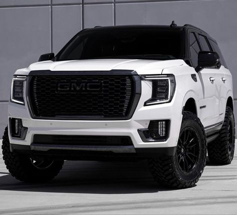 Cool Mom Cars, All Black Suv, Gmc Yukon At4, Black Tahoe, White Suv, Gmc Suv, 3rd Row Suv, Gmc Denali, Trucks Lifted Diesel