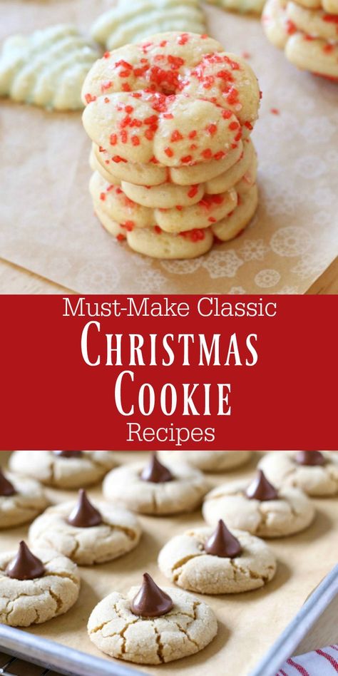 The Best Classic Christmas Cookie Recipes Cookie Recipes Christmas, Christmas Dessert Menu, Presents For Christmas, Cookie Exchange Recipes, Christmas Cookie Recipes, Christmas Candy Recipes, Recipes Christmas, Favorite Dessert Recipes, Scrumptious Desserts