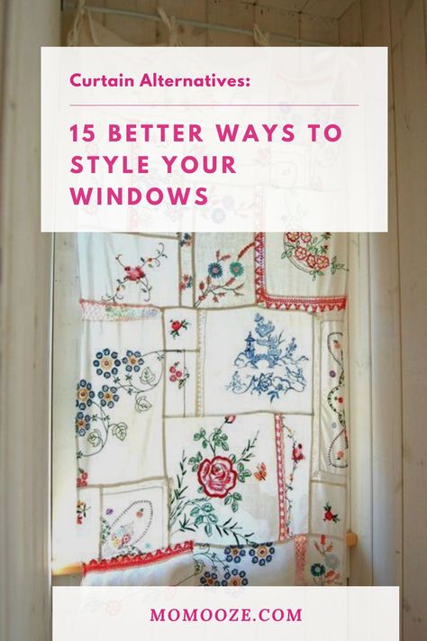 Bored with curtains? Here are 15 creative and stylish alternatives for how to dress your windows!  #windows #homedecor #curtains #interiors #design #kitchen #livingroom #bedroom #decorate #diy Curtains Bedroom Small Window, Window Treatments Boho, Bedroom Green Curtains, Aesthetic Curtains Bedroom, Beige Curtains Bedroom, Bedroom Ideas Curtains, Modern Curtains Bedroom, Bedroom Small Window, Curtains Bedroom Modern