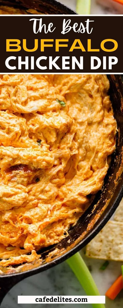 Baked Buffalo Chicken Dip, Spicy Buffalo Chicken Dip, Chicken Wing Dip, Buffalo Chicken Dip Crock Pot, Crockpot Buffalo Chicken, Buffalo Chicken Dip Easy, Spicy Buffalo Chicken, Awesome Appetizers, Chicken Dip Recipe