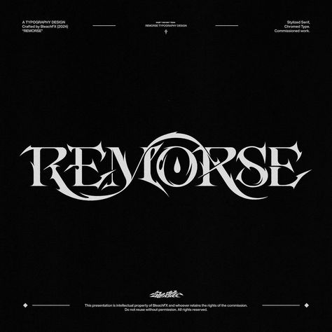 “REMORSE” Typography Design Crafted for @whoisremorse ———————————— . . . . . ⁣⁣#chrometype #archivesarea #digitalarchive #tomorrow_featured #albumartarchive #designerdirect #logotype #snapmagazine #amnestymagazine #grafikradar #acidgraphix #icographica #certainmagazine #fkndesign #generaleclectic @collectype @chrometype #rawartstudio #fruitsartclub #collectgraphic #foliofolio #thedesignblacklist #visualgraphic #selectedwork #graphicplanet #digitalarchive #eyeondesign #undrdesign #graphicjuice... Vertical Typography Design, Album Art Typography, Aura Font, Typography Overlay, Number Logo Ideas, Gothic Typography Design, Calligraphic Fonts, Triangle Typography, Magical Graphic Design