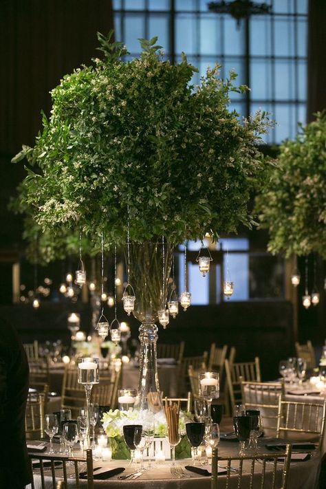 Willow Branch Centerpiece Wedding, Green Tree Centerpieces Wedding, Wedding Reception Greenery Centerpieces, Romantic Whimsy Wedding, Tree Theme Wedding, Topiary Centerpieces Wedding, Greek Centerpieces, Winery Wedding Color Palette, Tree Centerpieces Wedding