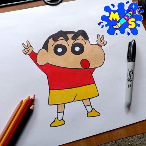 Shinchan Drawing, Journal Covers Diy, Colored Pencil Artwork Ideas, Cartoons Drawing, Butterfly Art Drawing, Easy Cartoon, Easy Mandala, Disney Drawings Sketches, Easy Mandala Drawing