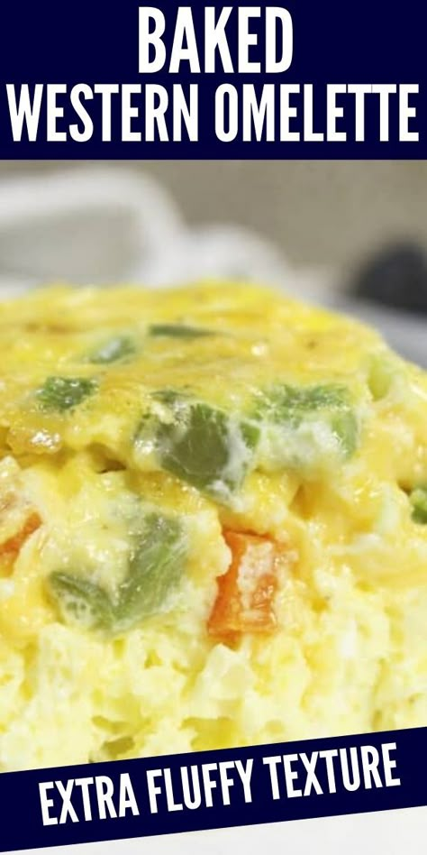 Western Omelette Recipe, Oven Omelette Recipe, Baked Omelette Recipe, Oven Omelette, Ham Bake, Western Omelette, Denver Omelette, Ham And Cheese Omelette, Baked Omelette