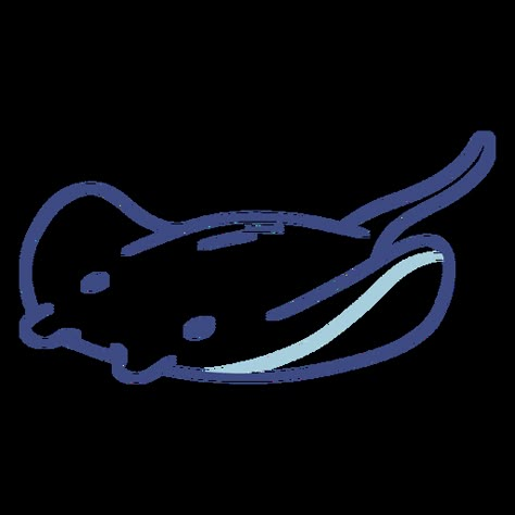 Swimming stingray stroke PNG Design Stingray Cute Drawing, Blue Animals Drawing, Stingray Character Design, Stingray Reference, Cute Stingray Tattoo, Simple Stingray Drawing, Sting Ray Doodle, Easy Doodling Ideas, Stingray Drawings