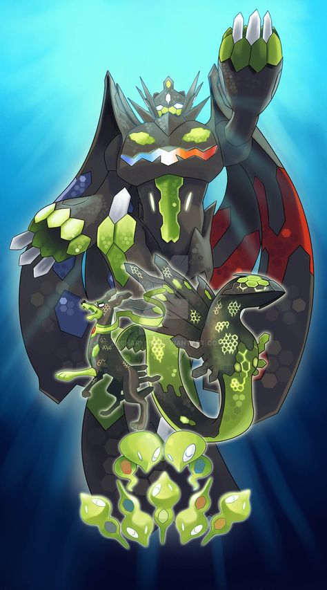 Zygarde all forms by zacharybla on DeviantArt Pokemon, Water, Green, Black, Pokémon