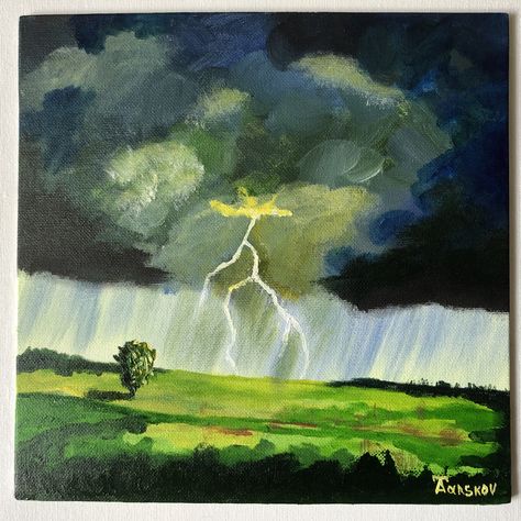 Thunderstorms Drawing, Thunderstorm Painting, Lightning Drawing, Madness Art, Kunstjournal Inspiration, Zine Ideas, Group Painting, Oil Pastel Paintings, Canvas Drawings