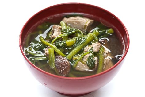 Pork Tofu Watercress Recipe, Watercress Recipes, Hawaiian Pork, Watercress Soup, Paleo Pork, Tofu Soup, Hawaiian Dishes, Polynesian Food, Pork Soup