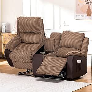 COMHOMA Double Reclining Sofa Chair, Power Lift Recliner Chair Loveseat with Storage Console, Recliner Sofa with Cup Holders Living Room Furniture (2 Seater) Sofa With Cup Holders, Storage Console, Lift Recliners, Recliner Sofa, Reclining Sofa, Cup Holders, Sofa Chair, Recliner Chair, Room Furniture