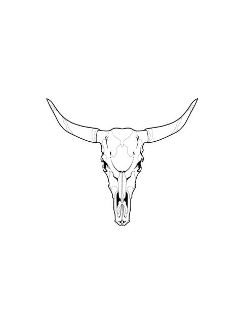 Longhorn Tattoo Women, Longhorn Tattoo, Bull Skull Tattoos, Cowgirl Tattoos, Tattoo Templates, Bull Skull, Bull Skulls, Simplistic Tattoos, Tiny Tattoos