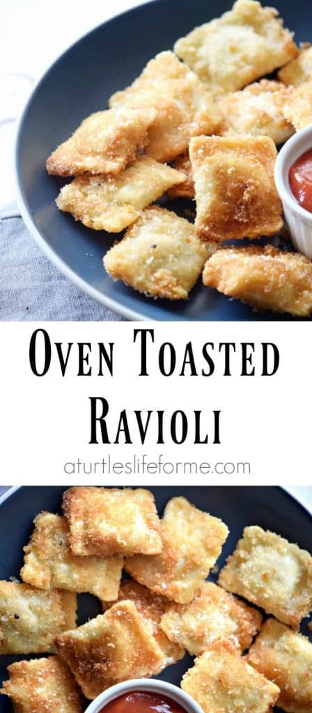 Oven Toasted Breaded Ravioli - A Turtle's Life for Me Breaded Ravioli, Oven Toasted Ravioli, Pasta Appetizer, Toasted Ravioli Recipe, Lasagna Dinner, Survival Prep, Ravioli Bake, Toasted Ravioli, Xmas Treats