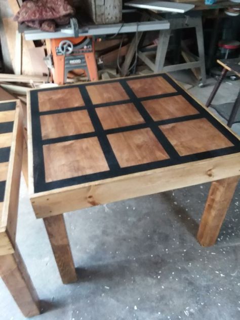 Table for pumpkin tic tac toe Foose Ball Table Diy, Yard Tic Tac Toe, Pumpkin Tic Tac Toe, Fall Tic Tac Toe, Outdoor Tic Tac Toe Diy, Wooden Tic Tac Toe Board Diy, Tic Tac Toe Diy, Coffee House Design, Basement Games