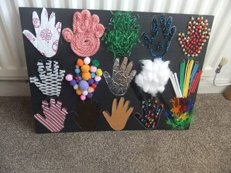 Diy Sensory Board, Sensory Wall, Baby Sensory Play, Sensory Crafts, Sensory Activities Toddlers, Nursery Activities, Sensory Board, Sensory Ideas, Sense Of Touch