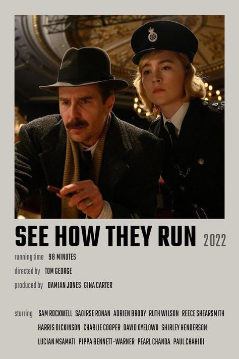 See How They Run Movie Poster Run Movie Poster, Aesthetic Movie Posters, Film Marketing, Run Movie, Run Film, Movie Cinematography, See How They Run, Fashion Documentaries, Sam Rockwell