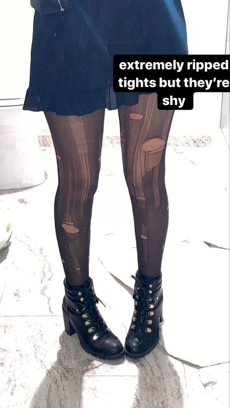 Ripped Tights, Bat Girl, Lovely Legs, Fit Ideas, Feminine Outfit, Batgirl, Cat Girl, Over Knee Boot, Combat Boots