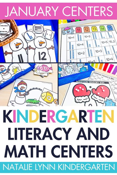 If you are a kindergarten teacher and you need center ideas for after winter break, these January centers for kindergarten are exactly what you need! Here are my favorite January center ideas for math, literacy, writing, and sensory play. This blog post includes free winter themed math centers for kindergarten, sensory bin ideas, pocket dice activities, literacy center bins, and low prep math and literacy centers for your kindergarten classroom. Don’t miss these kindergarten center ideas. Kindergarten Ela Center Ideas, Preschool Reading Center Ideas, Independent Centers Preschool, Low Prep Kindergarten Centers, Learning Centers For Kindergarten, No Prep Kindergarten Centers, Kindergarten Center Ideas Work Stations, Math Small Groups Kindergarten, January Kindergarten Centers