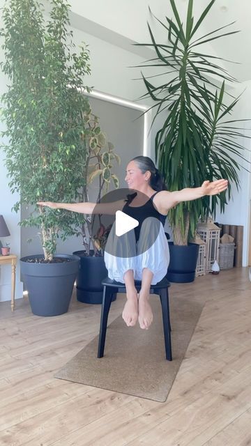 Yoga Go Chair Exercises, Yoga With Chair, Free Chair Yoga, Yoga Chair, Chair Yoga Poses, Yoga Chair Exercises, Chair Yoga Free, Chair Yoga For Beginners, Period Yoga