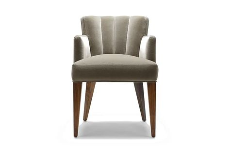 The Isabella Carver Chair - Stuart Scott Furniture Stuart Scott, Alder And Tweed Dining Chairs, Carver Chair, Easy Chair, Solid Walnut, Cotton Velvet, Slipper Chair, Birch Plywood, Contemporary Furniture