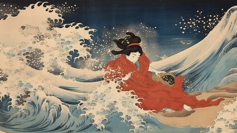 10 Famous Paintings by Katsushika Hokusai Hokusai Paintings, Sea Peoples, Monte Fuji, 6th Grade Art, Utagawa Hiroshige, Asian Painting, Nature Life, Katsushika Hokusai, Great Wave Off Kanagawa